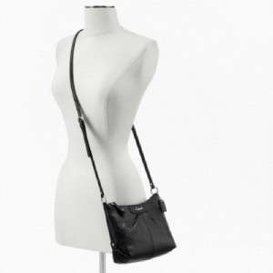 Genuine Coach Ashley Leather Swingpack Bag Purse Handbag Black F46872 