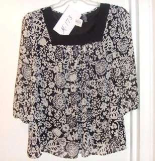 SHEER BLOUSE BY EAST 5TH   NWT  