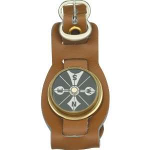  Marbles Leather Watchband with Brass Compass Sports 