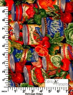 Vegetables & Cans Country Style Fabric F556  