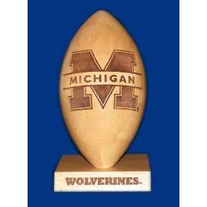   Engraved Solid Maple Wood Football by Gridworks
