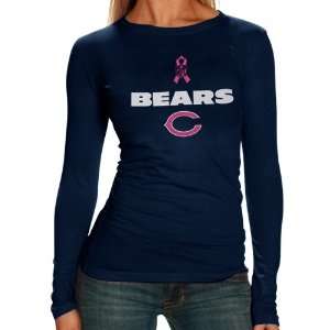  Chicago Bears Ladies Black Breast Cancer Awareness Long 