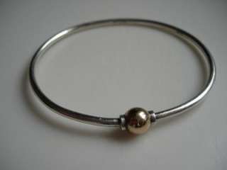 Cape Cod Bracelet 14K Screw Ball Gold and Sterling Silver Size 7 1/2 