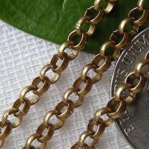 12ft Elegant Antique Tone Solid Copper Link Chain ac042  