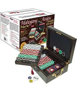 500 Clay Composite Poker chips in Mahogany Case  