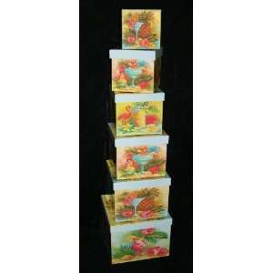  Tropical Paradise Themed Stackable Decorative Boxes