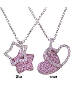 Sterling Silver CZ Small Twin Star Pendant  