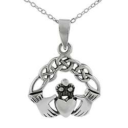 Sterling Silver Claddagh Design Necklace  