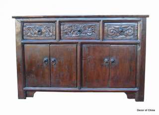 Unique Chinese Old Carved Walnut Cabinet Table DE18 01  
