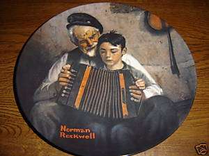 THE MUSIC MAKER  NORMAN ROCKWELL PLATE MIB WITH COA  