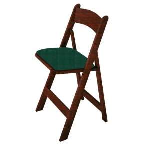  Kestell Mahogany Oak Folding Chair with Bottle Green Felt 