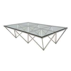 Nuevo Living HGTA721 Origami Rectangular Coffee Table, Silver  