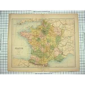  ANTIQUE MAP FRANCE BAY BISCAY MEDITERRANEAN PARIS