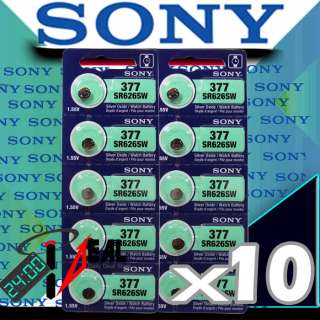 10pc SONY 377 SR626SW SR66 V377 watch battery NEWFRESH EXP 2014 