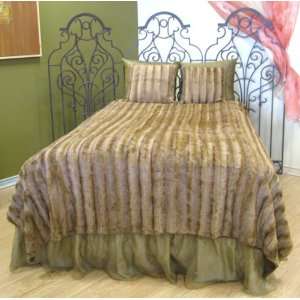  Soft Faux Fur Bedspread Bedcover Bedding Blanket Golden 