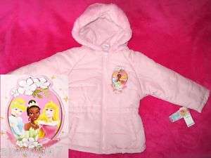 Disney Princess Girls Jacket Coat Pink Hood $55 size 3T  