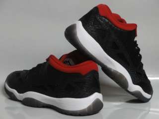 Nike Air Jordan 11 Retro Low Black Red Shoes Kid Size 6  