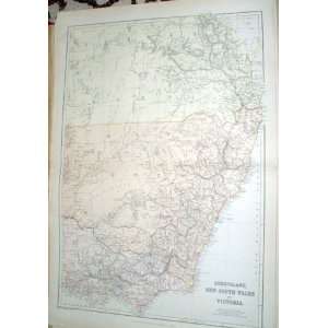 Map Queensland New South Wales Victoria Australia 1882