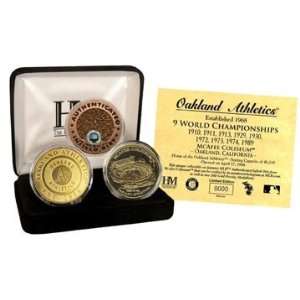 OAKLAND ATHLETICS 24kt Gold and Infield Dirt 3 Coin Set  