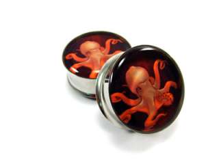 Pair of Octopus Plugs gauges Choose Size new  