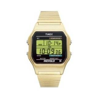 Timex Mens T78677 Classic Digital Gold Tone Expansion Band Stainless 