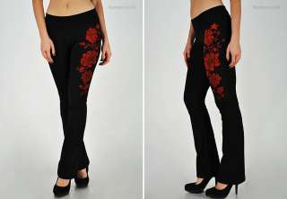 Yoga Pants with Velvety Flower (High Quality) VARIOUS SIZE  