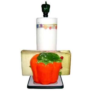 RED BELL PEPPER PAPERTOWEL AND NAPKIN HOLDER