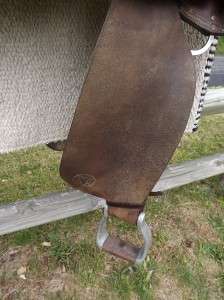   Used Circle Y Plain & Roughout Leather Western Training Saddle  
