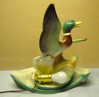 1950s LANE Ceramic Flying Duck TV Lamp & Planter  