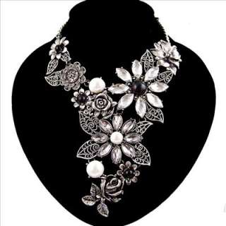   style jewellery silver tone art deco chunky choker bib necklace  