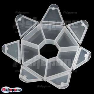 Clear Round Bead Display Storage Box Container Case 7 Compartments 