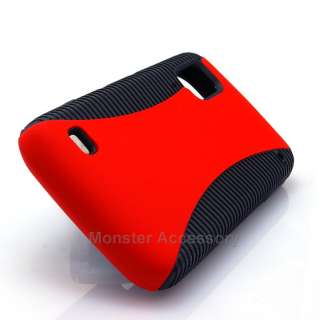Red Dual Flex Hard Case Gel Cover For ZTE Warp N860 Boost Mobile 