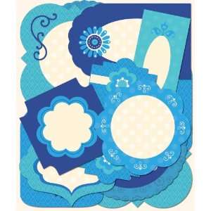 K&Company Contemporary Die Cut Labels Blue Arts, Crafts 