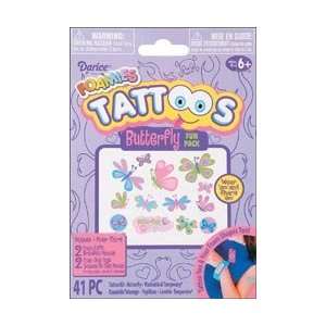  Darice Foam Tattoos 4 Sheets/Pkg Butterfly; 6 Items/Order 