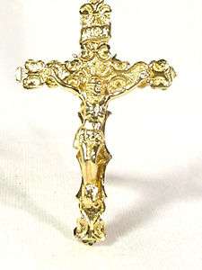 Diamond cut Hearts Crucifix Cross Pendant 14K Gold  