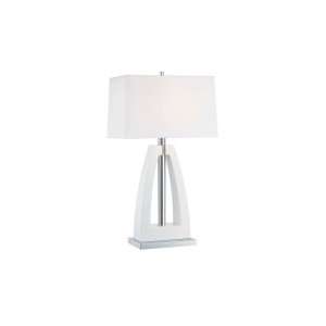  Ambience 10054 0 1 Light Table Lamp in White Wood Chrome 