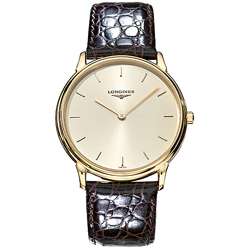 Longines Classic Mens Goldtone Quartz Strap Watch  