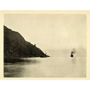  1898 Print North Cape Norway Boats Ship Mountain Ocean 
