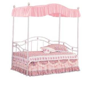 Bubblegum Pink Sweetheart Canopy Set White Metal Twin Day Bed Day Bed