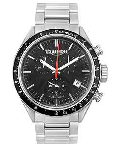 Triumph Motorcycles Mens Chronograph Steel Watch  