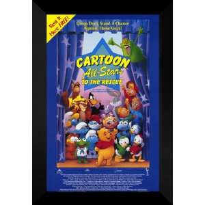 Cartoon All Stars Rescue 27x40 FRAMED Movie Poster 1990  