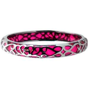  Inox Jewelry 316L Stainless Steel Pink Resin Bracelet 