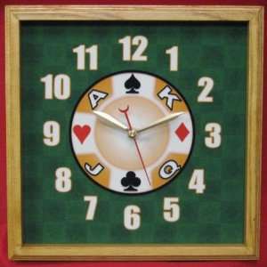  Best Quality 12x12 Square Casino Wall Clock Oak 