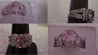   PLATED PREMIER CHIC PINK SAPPHIRE COLOR CUBIC ZIRCONIA DESIGN RING s7