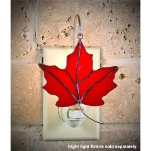 SWITCHABLES SW 143   RED MAPLE LEAF Stained Glass Night Light Cover 