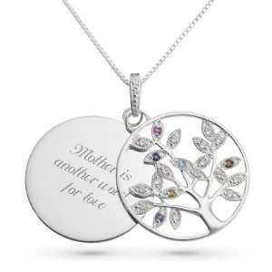    Personalized Genuine 6 Birthstone Tree Necklace Gift Jewelry
