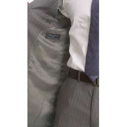 Ferrecci Mens Two button Light Grey Pinstripe Suit  