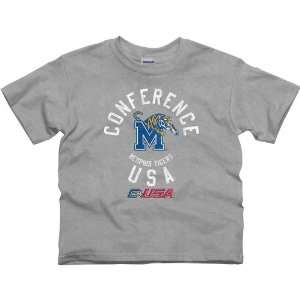  Memphis Tigers Youth Conference Stamp T Shirt   Ash 