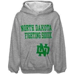  NCAA North Dakota Fighting Sioux Youth Ash Stacked Hoody 