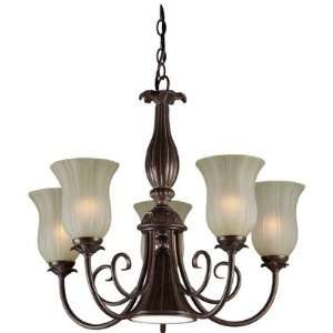  Forte 2332 06 27 Chandelier, Black Cherry Finish with 